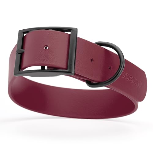 Biothane Waterproof Dog Collar Strong Coated Nylon Webbing with Black Hardware Odor