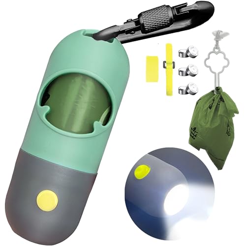 Dog Poop Bag Dispenser with Built (Mint Green / 1 Count (Pack of 1))