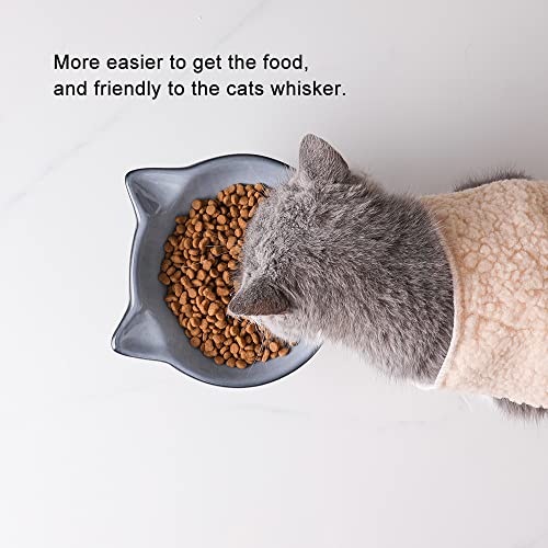 Elevated Cat Bowls (6.8 OZ+15.5 OZ / Gray)