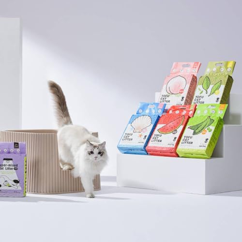 Tofu Cat Litter Natural Clumping Tofu Cat Litter (6 Pack / Greentea)