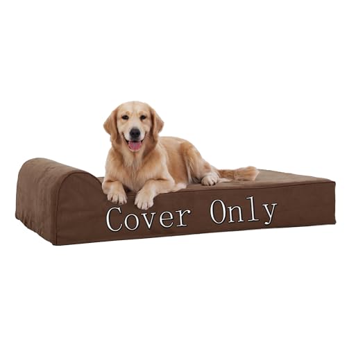 Large Dog Bed Replacement Cover (60.0"L x 48.0"W x 7.0"TH / Premium Cover-Chocolate)