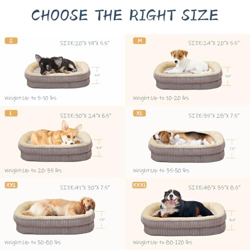 Orthopedic Dog Bed for Small Dogs Breeds (Gray / 25"L x 21"W x 5.5"Th)