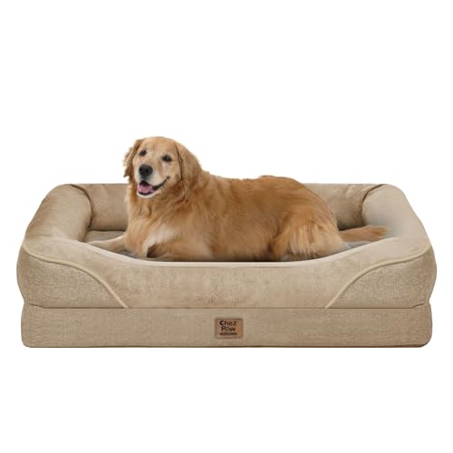 Waterproof Orthopedic Dog Bed for Large and Extra Large Dogs (Light brown / 42"L x 30"W x 7.5"Th)