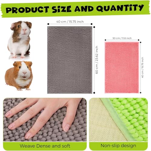 8 Pcs Guinea Pig Cage Liner (Gray, Green, Pink Blue / 24x16''16x12'')