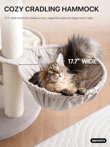 Cat Tree for Large Cats (Beige-01 / 65'')