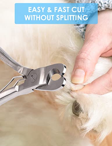 Heavy Duty Dog Nail Clippers for Large Dogs & Thick Nails (Silver)