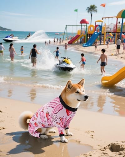 4 Pack Pink Dog Pajamas for Medium Large Dogs (X-Large)