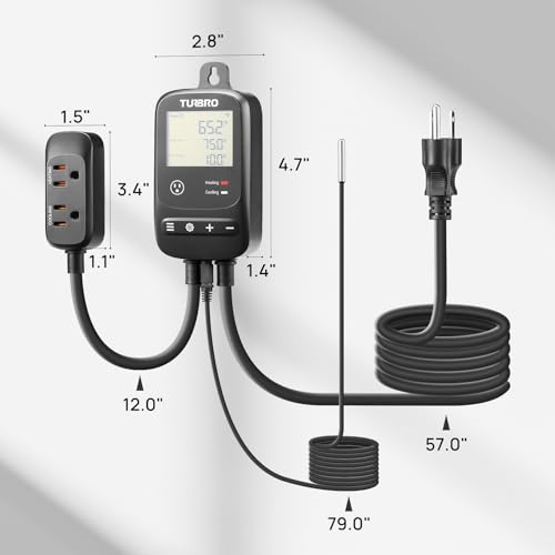 2 Pack] TURBRO Smart Temperature Controller Heating Cooling