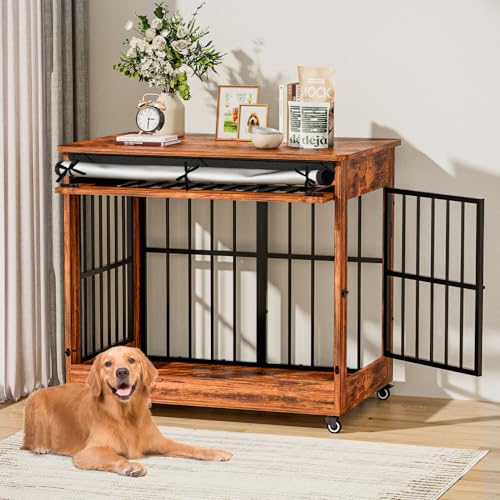 42" Large Dog Crate Furniture (Vintage Brown / 42.1"L x 30.0"W x 35.0"H)