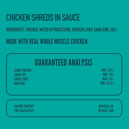 A Strong Heart Chicken Shreds in Sauce Cat Food Topper (3 Ounce (Pack of 24))