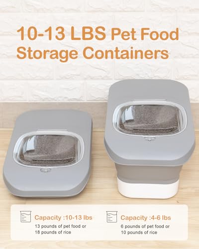 10 26Lbs Airtight Dog Food Container 2Pcs (Light Grey-2/10-26 Lbs)