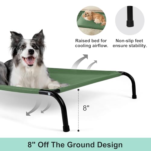 Cooling Elevated Dog Bed for Extra Large Dogs with Non (54.0"L x 35"W x 8.0"Th / Green)