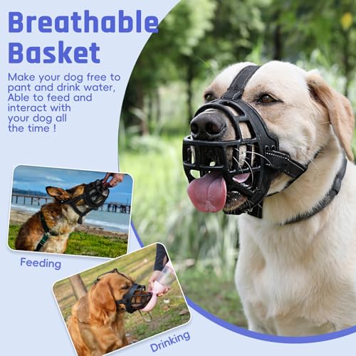 Soft Basket Silicone Muzzle for Small Dog to Prevent Biting (Black / 1 (Snout: 6"-7.5"))
