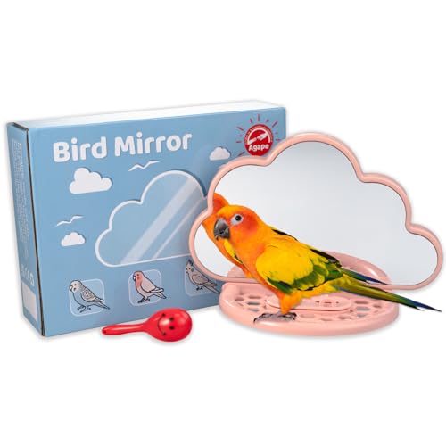 Bird Mirror for Cage (Blush / 7.28" L x 3.5" W x 5.5" H)
