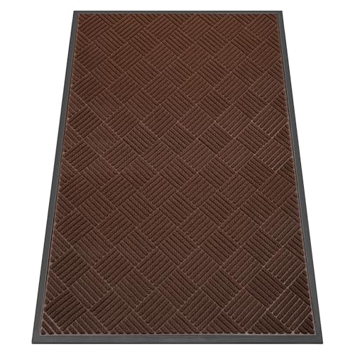Indoor Outdoor Door Mat (Brown Diamond / 3' x 5' (Rectangular))