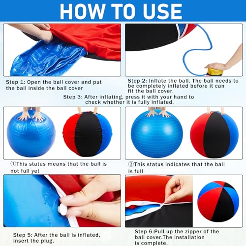 Giant 30 Inch Herding Balls with Ball Cover (Blue / 30 Inch / Cute)