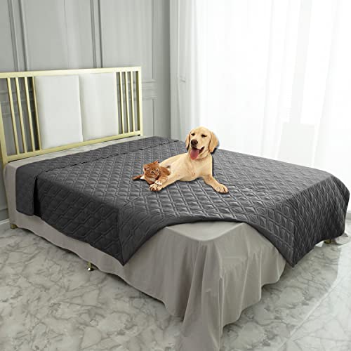 Waterproof Blanket Reversible Dog Bed Cover Pet Blanket for Furniture Bed Couch Sofa (82x120 Inch (Pack of 1) / Darkgrey)