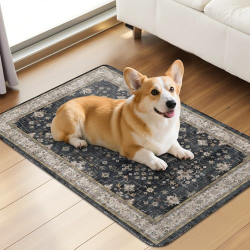 Washable Pee Pads for Dogs 2 Pack 24x36 (24"x36"(2 Pack) / B Black)