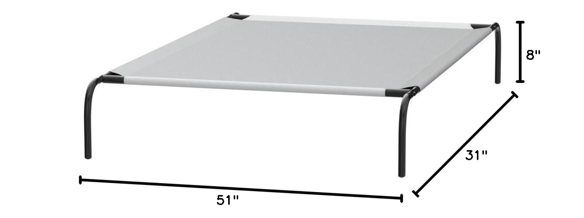 Cooling Breathable Elevated Dog Bed with Metal Frame for Large Dogs (Grey / Large)