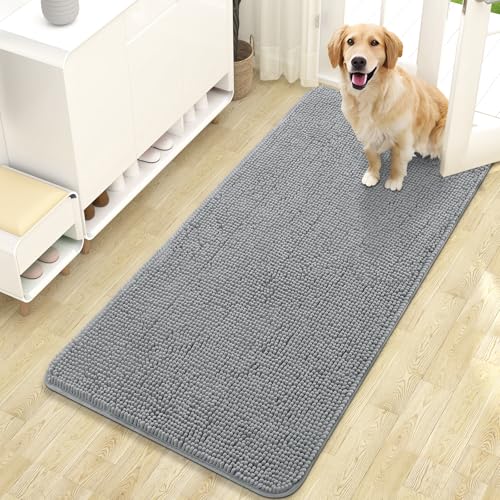 Dog Door Mat for Muddy Paws 47x24 (Grey / 47" X 24")