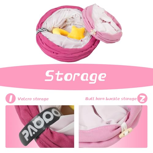 Cat Tunnel Large Indoor Durable Collapsible Interactive Cat Tube with Peek (PINK)