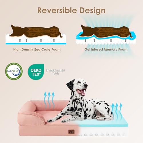 Orthopedic Dog Beds Large Sized Dog (Dusty Pink / 41.0"l X 27.0"w X 6.5"th)