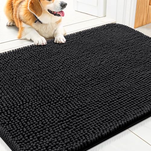 Dog Door Mat for Muddy Paws 34x21 (Black / 34"X21")