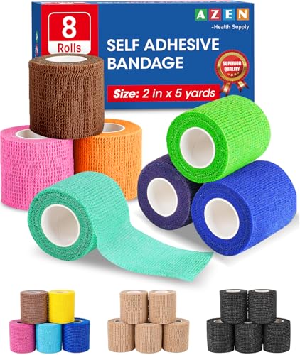 8 Pack Self Adhesive Bandage Wrap (Multi-colored)