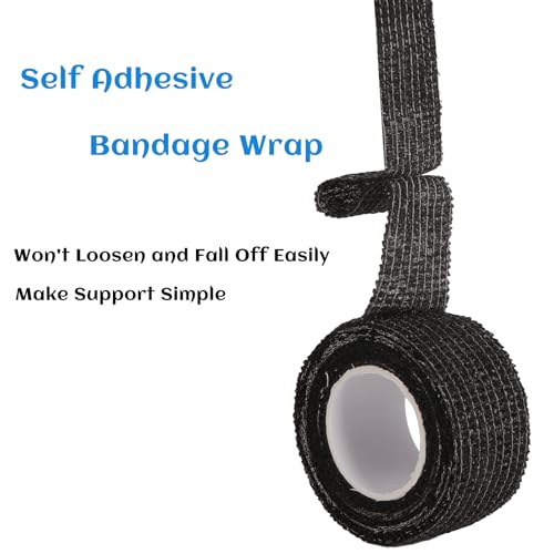 24 Rolls Elastic Self Adhesive Bandage Wrap 1 Inch (1 Inch-24 Count Black)