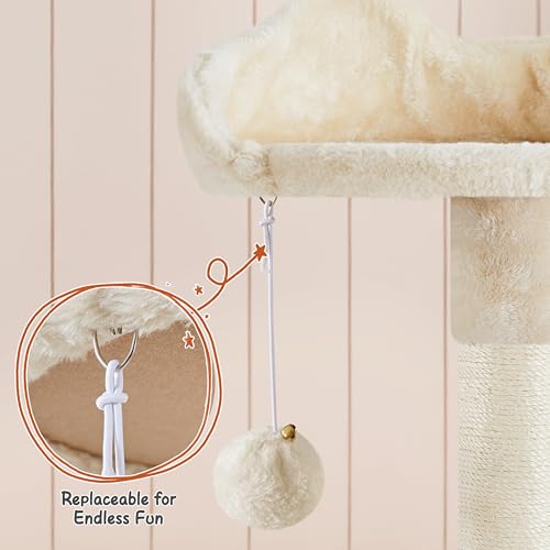 76.5in Multi Level Large Cat Tree (76.5in / Beige)