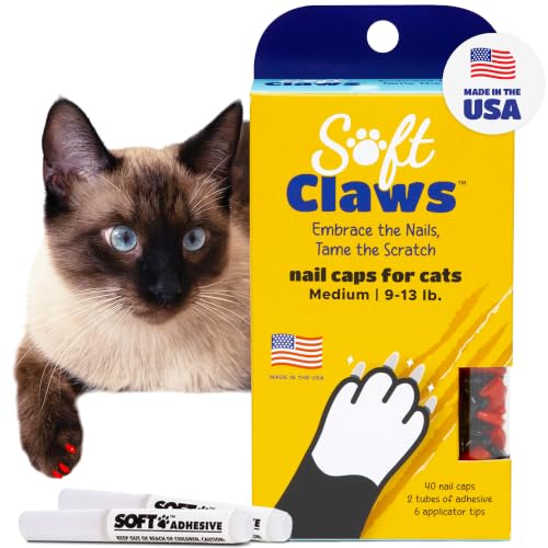 Cat Nail Caps for Medium Cats (Medium / Red & Black)