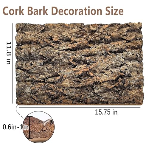 1PCS 15.7"x11.8" Natural Thickened Reptile Cork Bark Terrarium Background (1PCS - L：15.7" x 11.8")