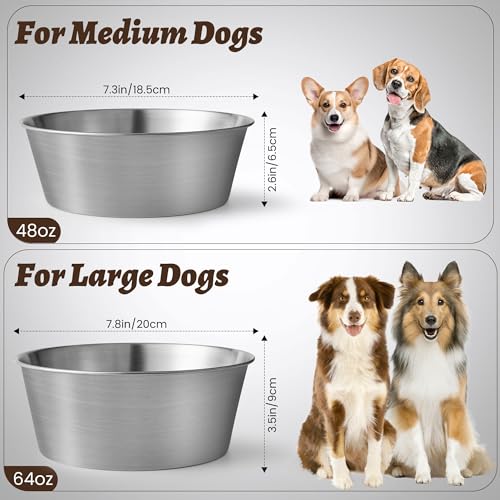Heavy Duty Stainless Steel Dog Bowl (8 Cups / Basic Bowl)