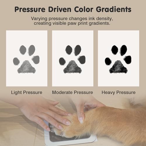 Inkless Paw Print Kit for Dogs (Black Pad,Black/White Wood Frame / 4-Pack,Large)
