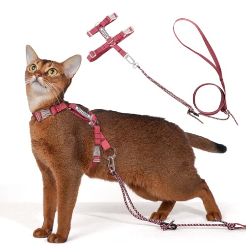 Cat Harness and Leash Set (Red)