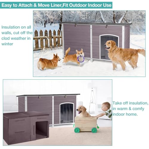 59" Extra Large Outdoor Dog House with Insulated Liner