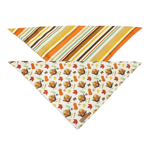 Thanksgiving Dog Bandanas 2 Pack (Thanksgiving / X-Large)