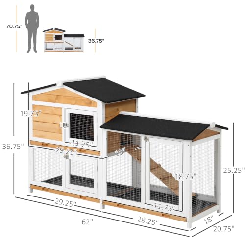 62" Rabbit Hutch (Nature Wood)