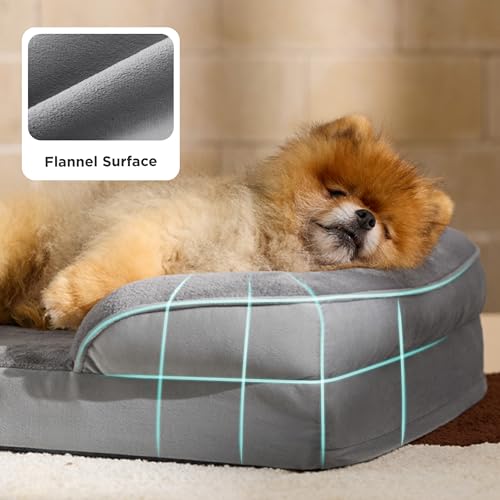Orthopedic Dog Beds for Small Dogs Washable Original Design (Ember Clay / 24"l X 18"w X 6"th)
