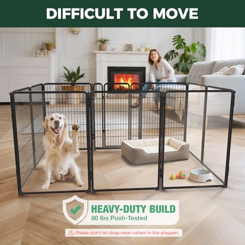 AuraSpace Pro Acrylic & Wire Mesh Indoor Dog Playpen (Black / 40"H)