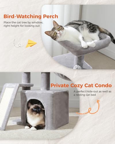 Cactus Cat Tree for Kittens & Small Cats (Grey)