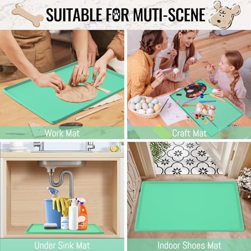 Dog & Cat Food Mat (Green / 22''×14'')