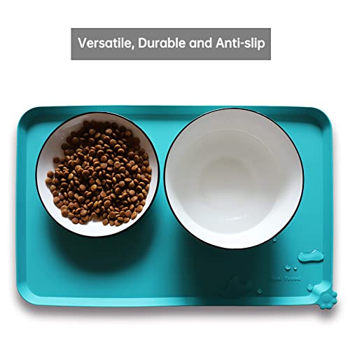 Silicone Non Slip Pet Feeding Mats (19" x 12" / Teal)