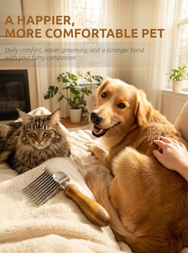 Dematting Comb for Dogs & Cats (Dematting Fur Rake Comb)