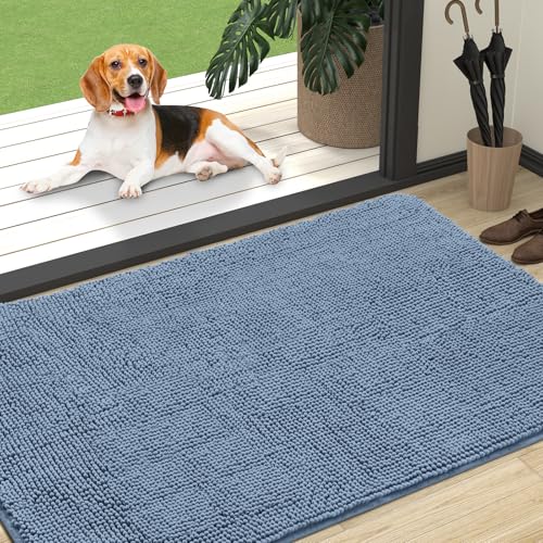 Dog Door Mat for Muddy Paws 47x32 (Airy Blue / 47" X 32")