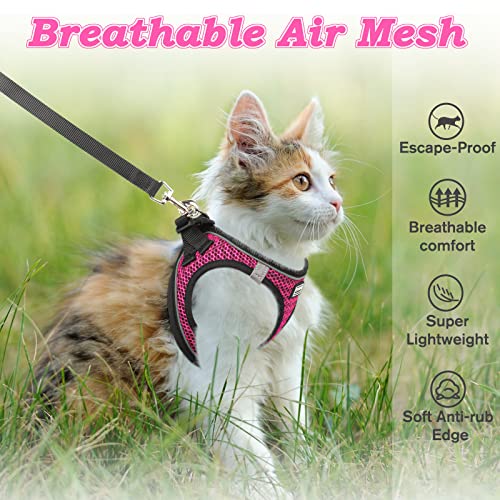Cat Harness and Leash for Walking Escape Proof (XXS / Pink)