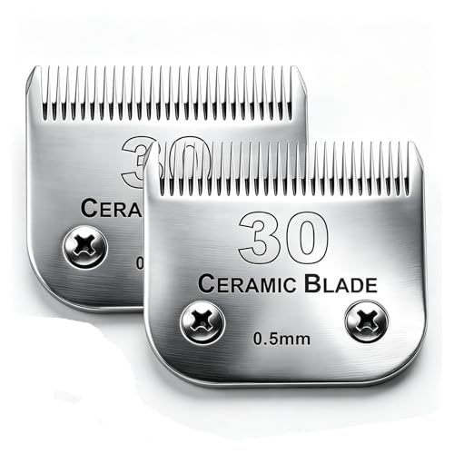 30 Blade Dog Grooming Blades Compatible with Andis (2pc 30:1/50''(0.5mm))