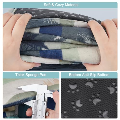 Washable Guinea Pig Hideout Large Cozy Bed for Small Pets (Blue-green Mountains)