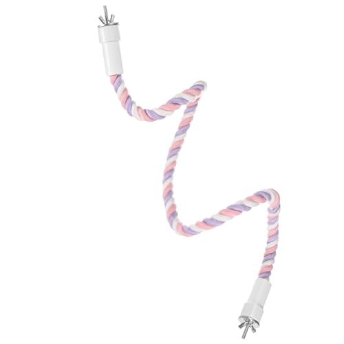 1 Pack Rope Perches for Bird Cages (Pink Purple)