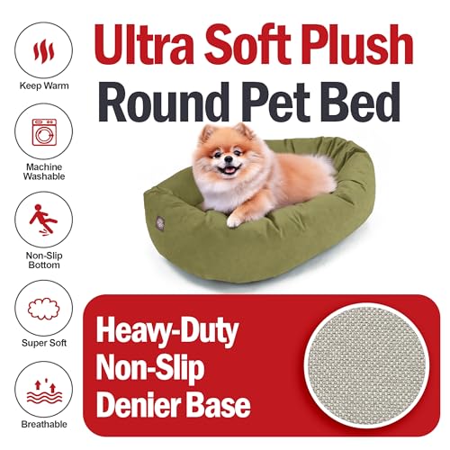 Suede Shredded Memory Foam Mix Calming Dog Bed Washable (Sage)
